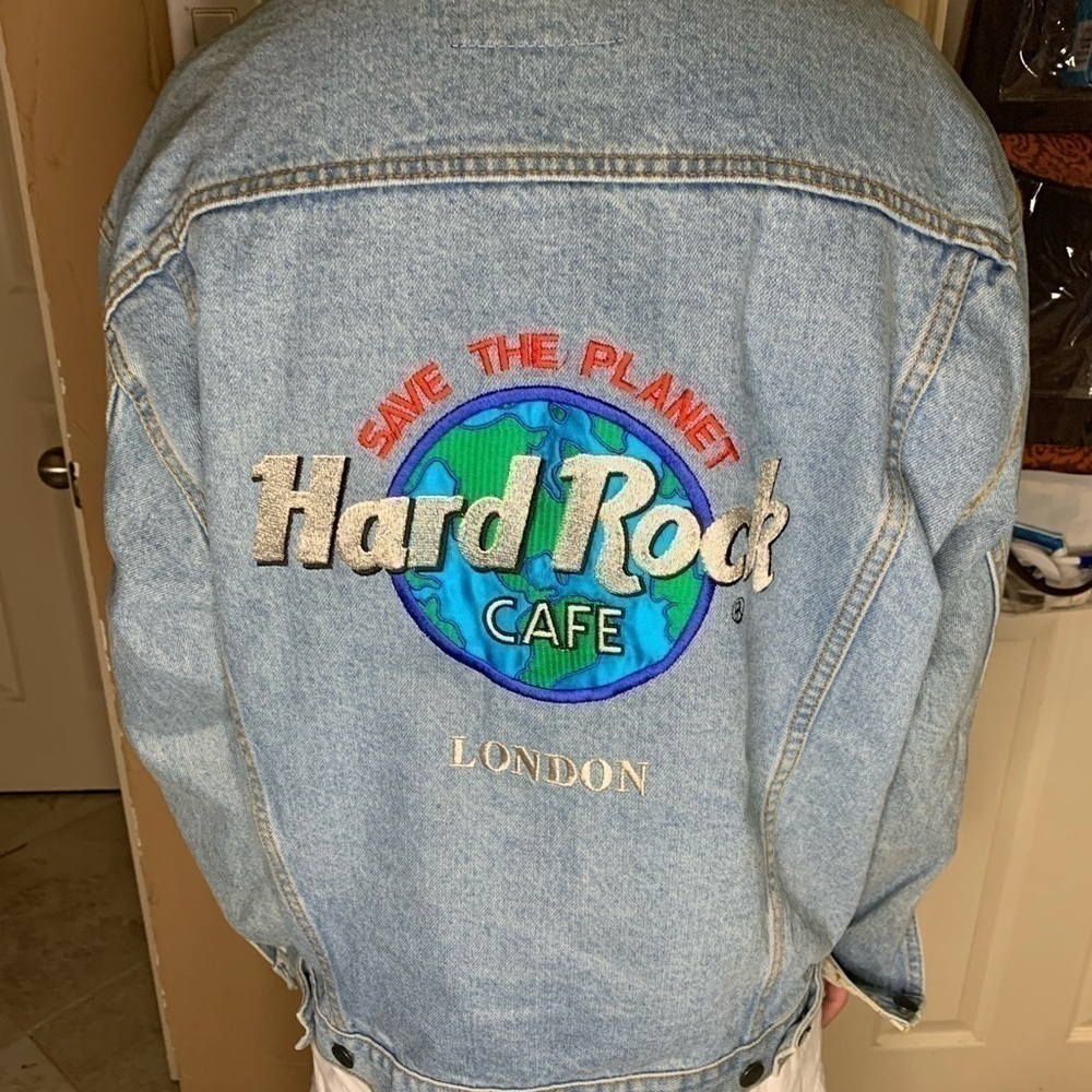 Denim jacket from Hard Rock London, Authentic Hard Rock Cafe, unisex adult SM 